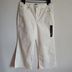 Ladies SZ 30P J Crew Factory White Wide-Leg Crop Jean